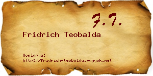 Fridrich Teobalda névjegykártya